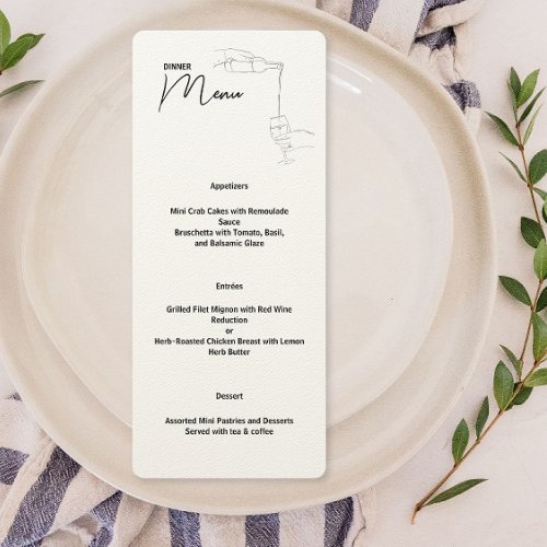 Line Drawing Dinner Party Menu 