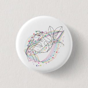 Line drawing face badge/pin/button simple design button