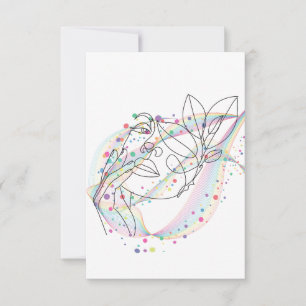 Line drawing face design simple arty design  thank you card