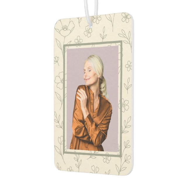 Line Drawing Floral Custom Name Air Freshener (Left)