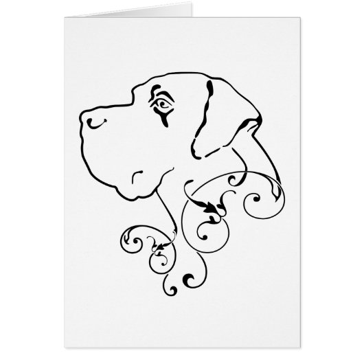 Line Drawing Great Dane Head Cards (Front)