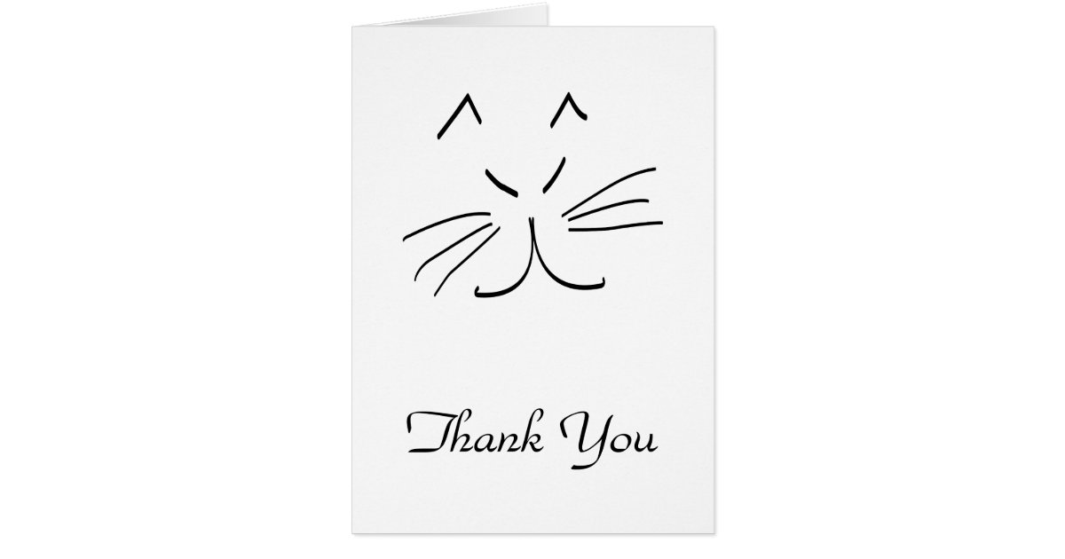 Line Art Thank You : Line drawing of a cat thank you card zazzle