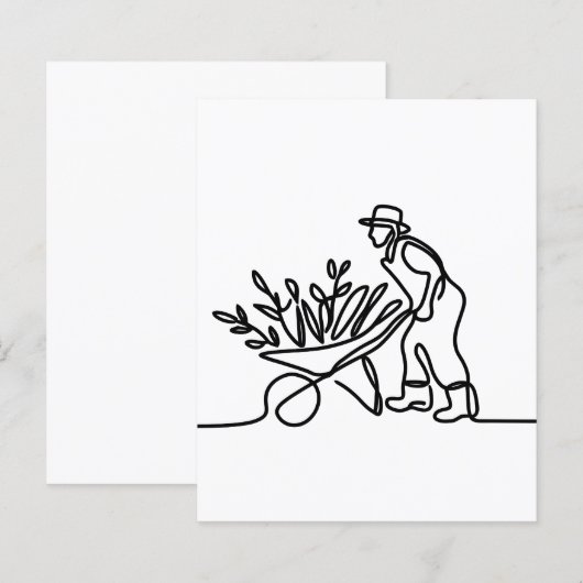 line drawing of a farmer or gardener (Front/Back)