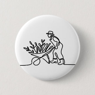 line drawing of a farmer or gardener button