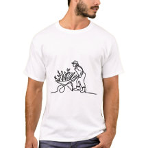 line drawing of a farmer or gardener