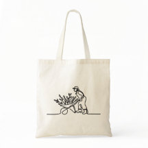 line drawing of a farmer or gardener