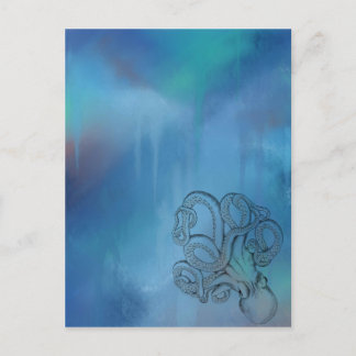 Line Drawing Realism Octopus Postcard