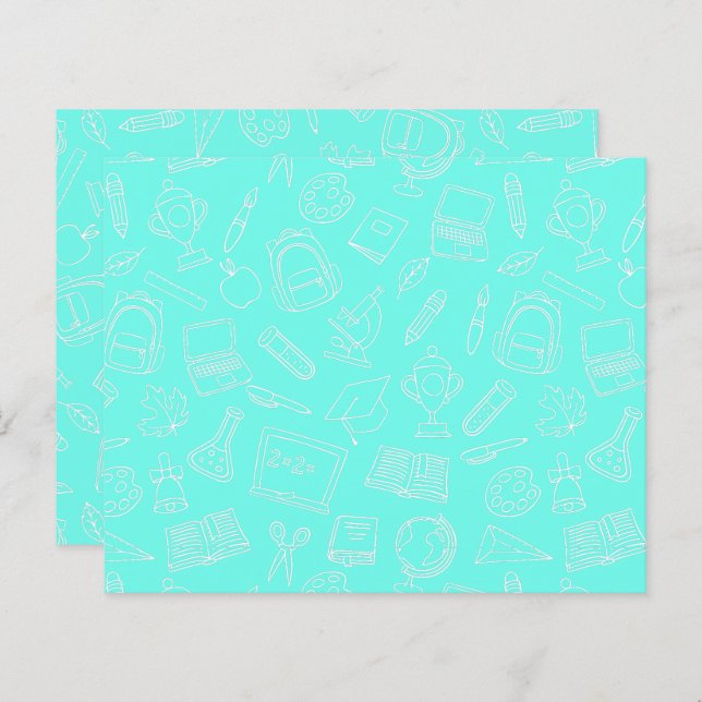 Line Drawing School Supplies Pattern (Front/Back)