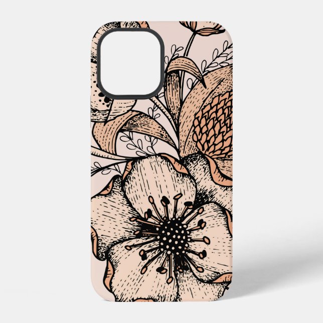 Line drawing seamless pattern. Light colors. Vinta Iphone Case (Back)