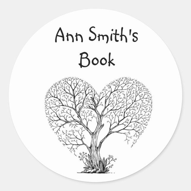 Line Drawing Tree of Life Art  Classic Round Sticker (Front)