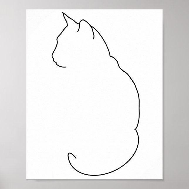 Line Drawn Cat Poster (Front)
