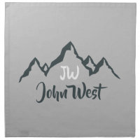 Line drawn mountain range personalizable monogram