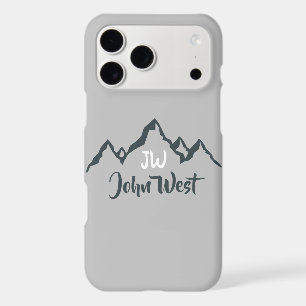 Line drawn mountain range personalizable monogram  iPhone 17 pro max case