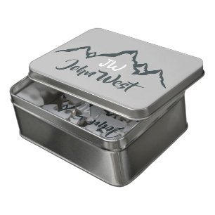 Line drawn mountain range personalizable monogram jigsaw puzzle