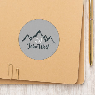 Line drawn mountain range personalizable monogram patch