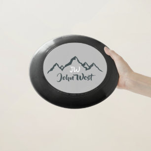 Line drawn mountain range personalizable monogram Wham-O frisbee