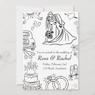 Line Drawn Wedding Invitation 
