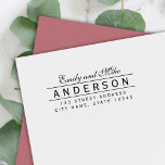 Line Elegant Couple Name Return Address Self-inking Stamp<br><div class="desc">Elegant Couple Name Return Address Self Inking Rubber Stamp featuring the last name in between two lines. Now you never have to write your address again. Great for newlyweds. Personalize it by replacing the placeholder text with your family name and address. For more options such as to change the font...</div>
