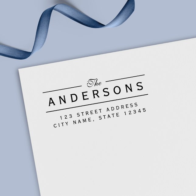 Line Elegant Family Name Return Address Self-inking Stamp (Creator Uploaded)