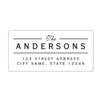 Line Elegant Family Name Return Address Self-inking Stamp