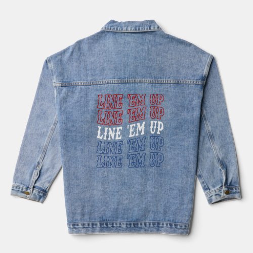 Line Em Up Cute Morgan Merch Outfit Red White And  Denim Jacket