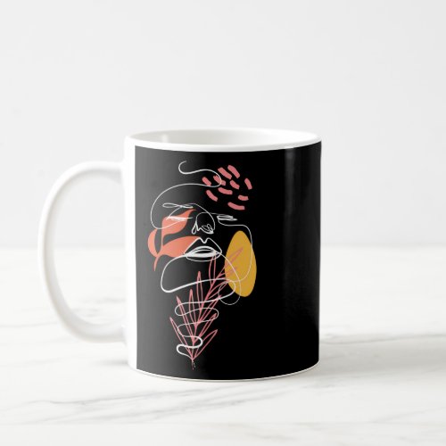 Line Face Abstract One Line Minimal  Coffee Mug