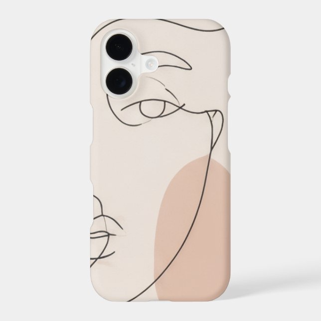 Line Face Art iPhone Case (Back)