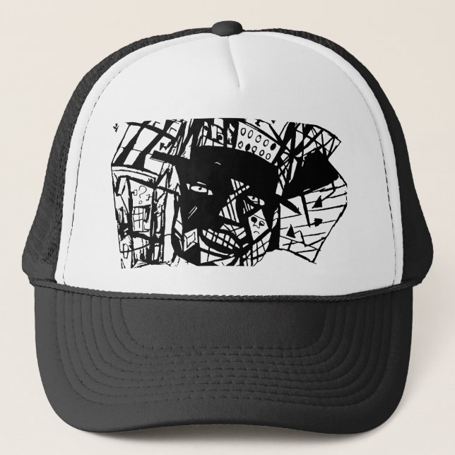 LINE FACE SVG TRUCKER HAT (Front)