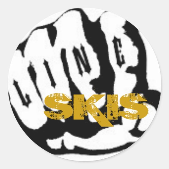 Line_FIST_Logo, SKIS Classic Round Sticker