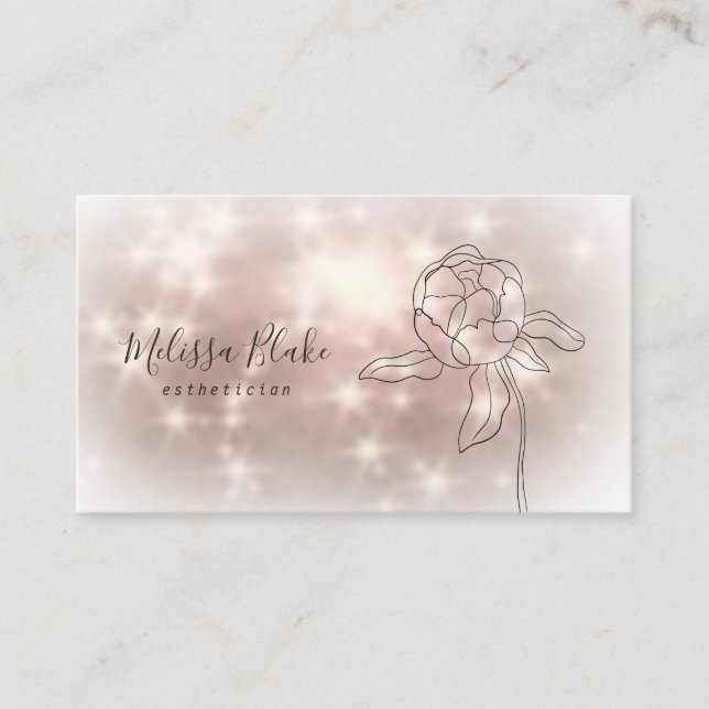 line flower logo business card (Front)