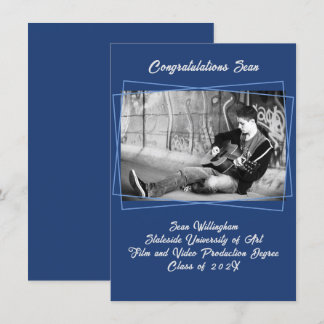 Line Frame Son's Photo Graduation Announcement