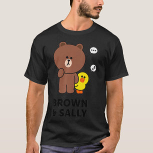 Line Friends Brown and Sally Speech Bubbles Premiu T-Shirt