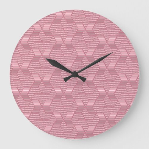 Line Geometry Modern Vintage Texture Large Clock