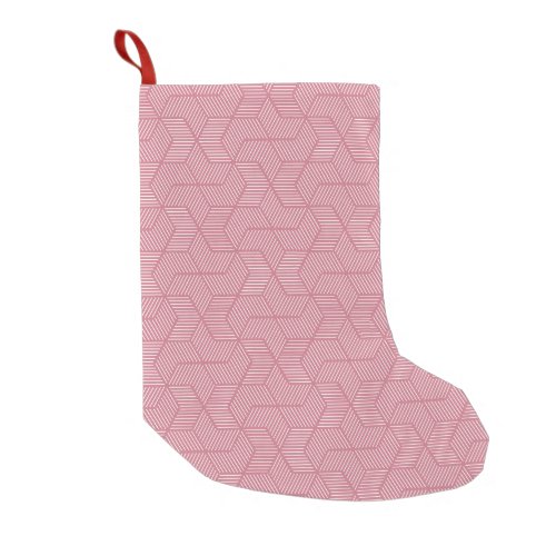 Line Geometry Modern Vintage Texture Small Christmas Stocking