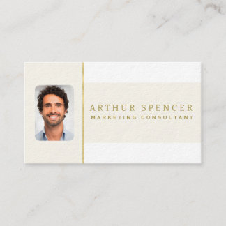 Line Golden Minimalist Professional Business Card