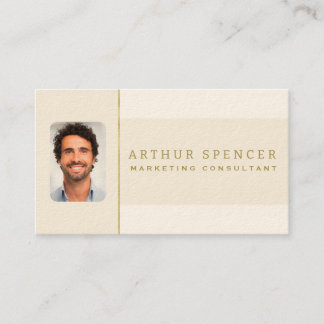 Line Golden Minimalist Professional Business Card
