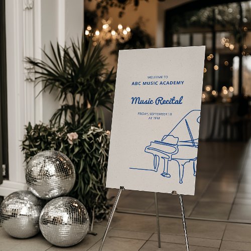 Line Grand Piano Music Recital Welcome Foam Board