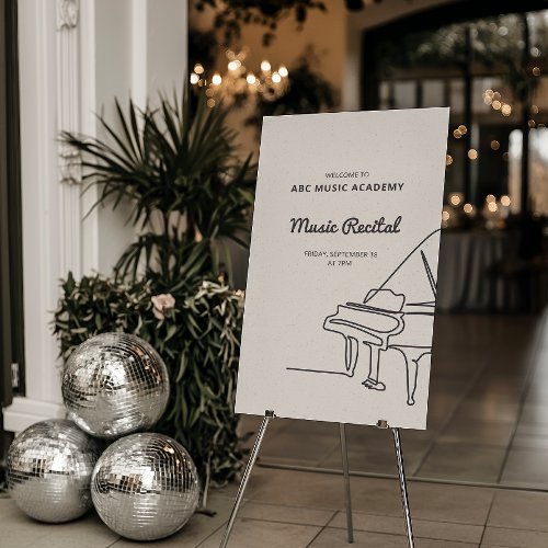 Line Grand Piano Music Recital Welcome Foam Board
