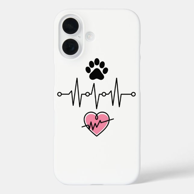 Line Heart paws lovers Case-Mate iPhone Case (Back)