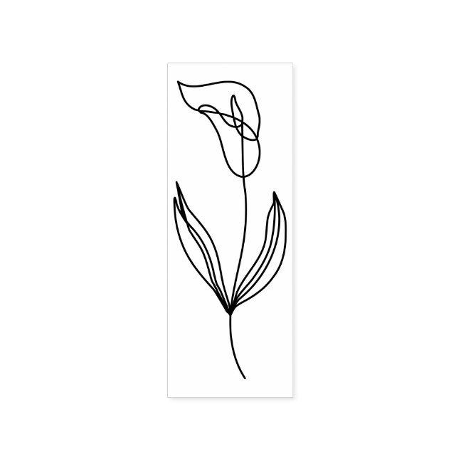 Line Illustration Art Flower Calla Lily Rubber Stamp