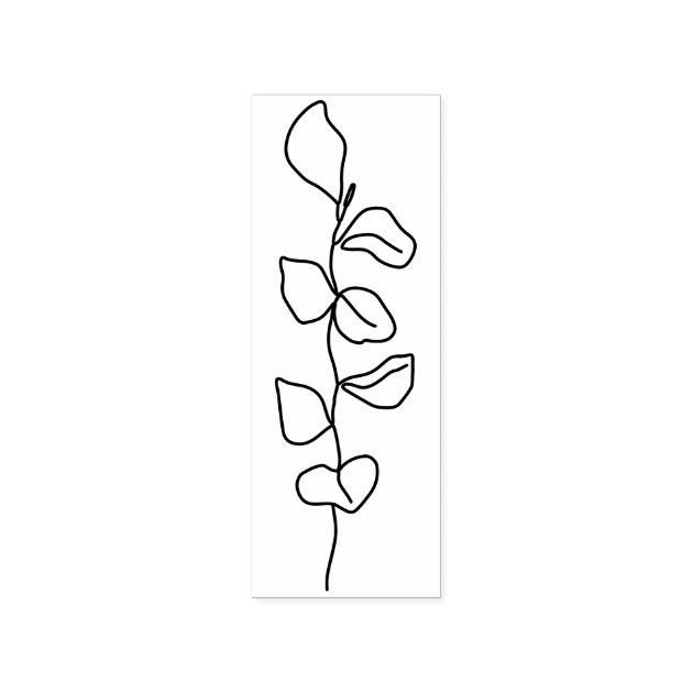 Line Illustration Art Flower Rubber Stamp