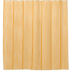 Line it up Orange and white stripe shower curtain