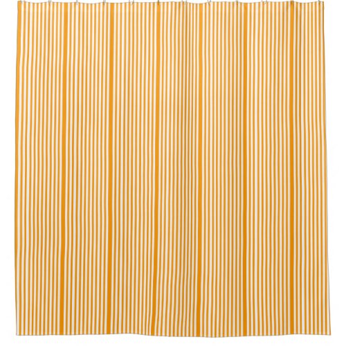 Line it up Orange and white stripe shower curtain