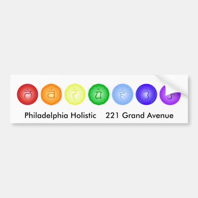 Line of 7 Chakras Bumper Sticker (Front)