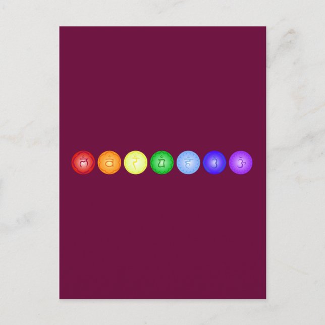 Line of 7 Chakras Postcard (Front)