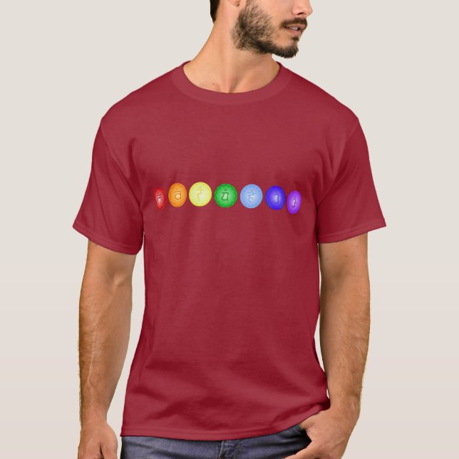 Line of 7 Chakras T-Shirt (Front)