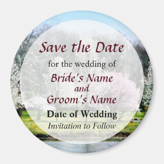 Line of Flowering Trees Save the Date Magnet