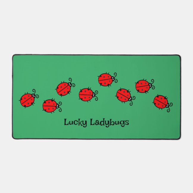 Line of Lady Bugs Design Desk Mat