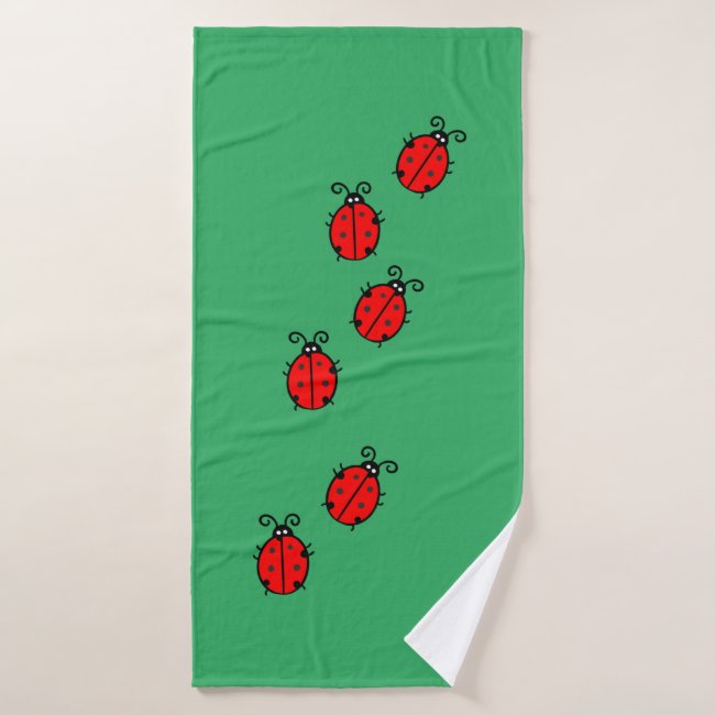 Line of Ladybugs Bath Towel Set