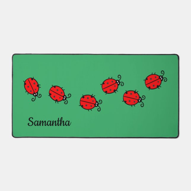 Line of Ladybugs Design Desk Mat (Front)
